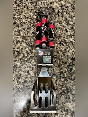 ATLANTA FALCONS NFL 2 PIECE BBQ GRILL TOOL SET STAINLESS STEEL NEW Fathers Gift